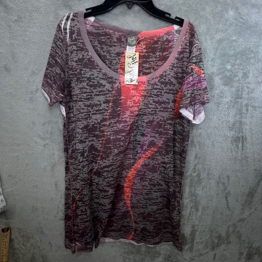 Cruel Girl Womens XL Abstract Burnout Scoop Neck Cowgirl Gorpcore Grunge Y2K‎